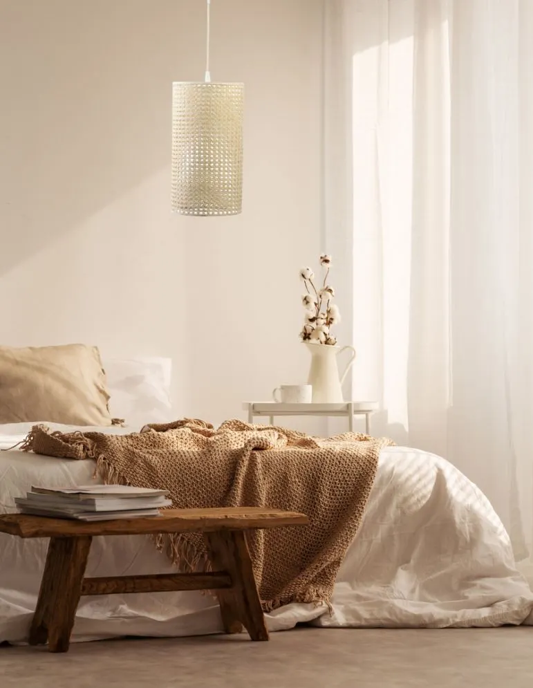 Lampa wisząca BOHO SLIM rattan naturalny minimalistyczna ręcznie robiona | MIRAT.