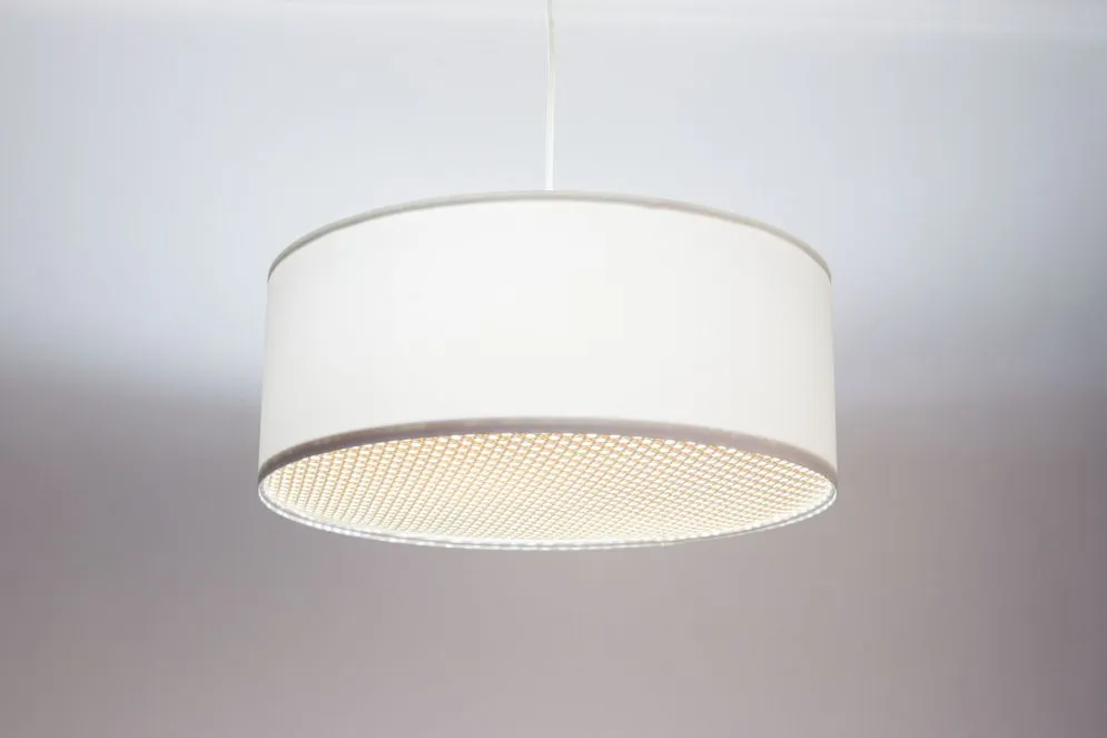 Lampa wisząca MODERN RATTAN 50 kremowa w kształcie walca I sklep meblowy MIRAT.