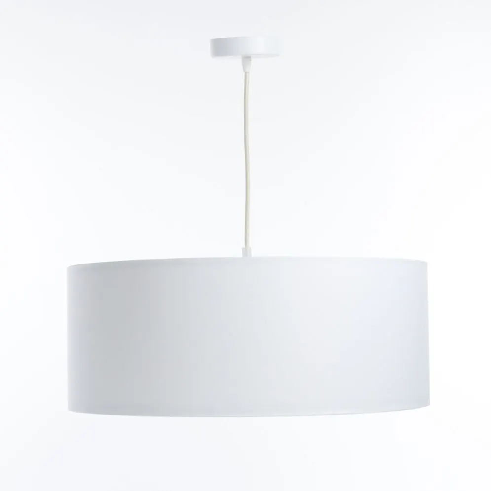 Lampa wisząca MODERN RATTAN 50 biała w kształcie walca I sklep meblowy MIRAT.