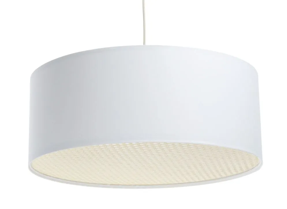 Lampa wisząca MODERN RATTAN 50 biała w kształcie walca I sklep meblowy MIRAT.