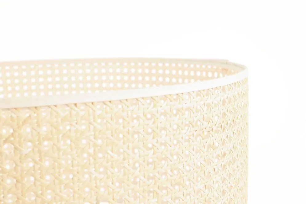 Lampa stojąca BOHO 50 rattan naturalny na drewnianej podstawie | MIRAT. w stylu  kolekcja