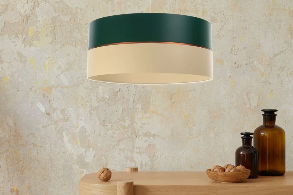 Lampa wisząca SIMPLY GLAMOUR 40 zielona/kremowa nad stół | MIRAT. w stylu  kolekcja