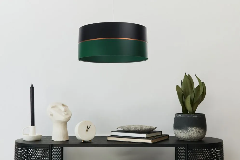 Lampa wisząca SIMPLY GLAMOUR 30 zielona/czarna ręcznie robiona | MIRAT.