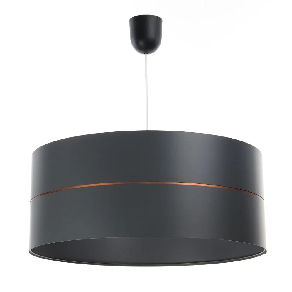 Lampa wisząca SIMPLY GLAMOUR 60 grafitowa duża w kształcie walca | MIRAT.