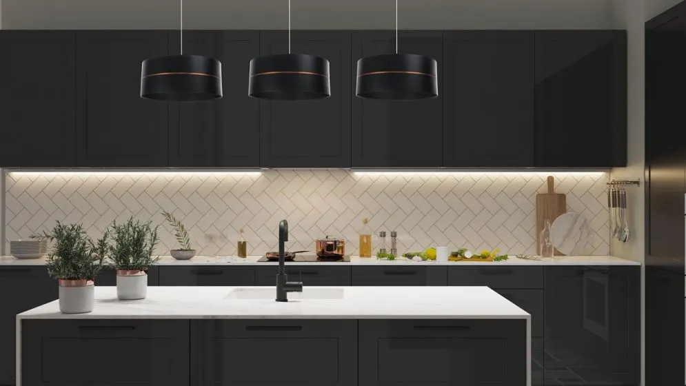 Lampa wisząca SIMPLY GLAMOUR 60 czarna do kuchni | MIRAT.