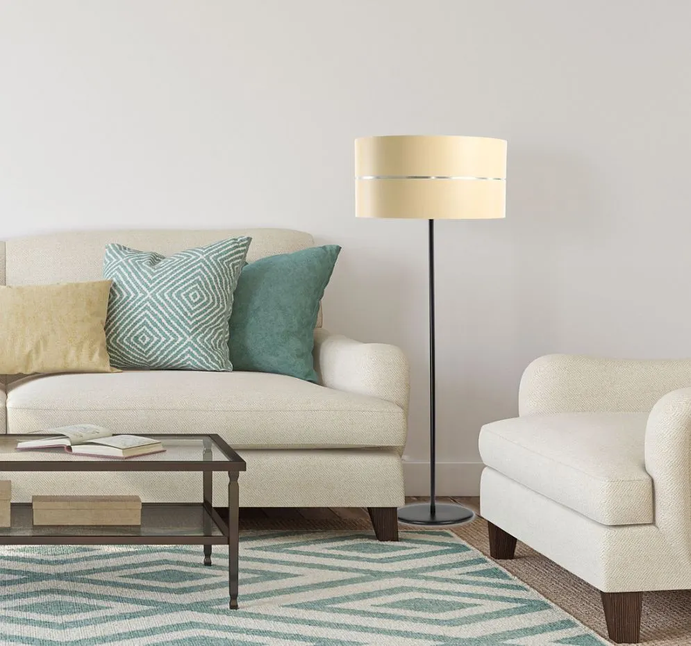 Lampa stojąca SIMPLY GLAMOUR kremowa na jednej nodze | MIRAT.