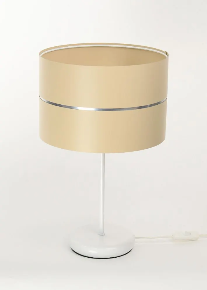Lampa stołowa SIMPLY GLAMOUR kremowa na metalowej nodze | MIRAT.
