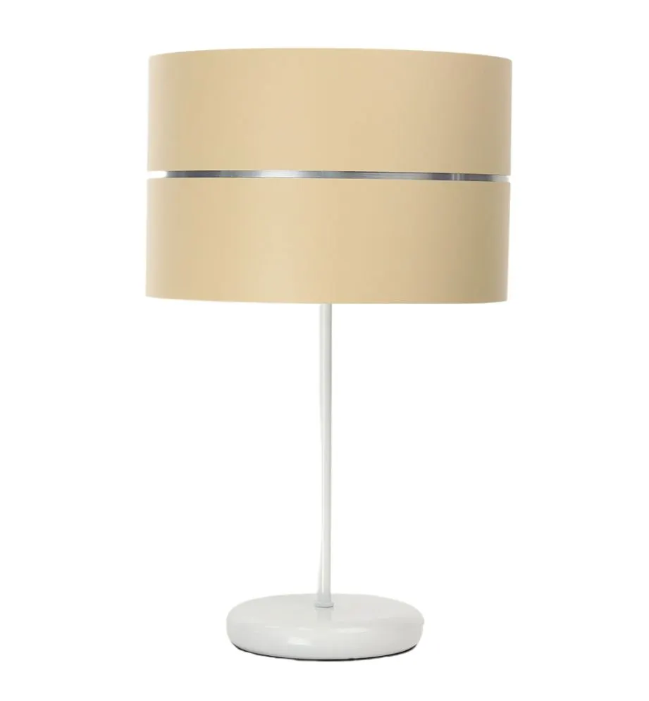 Lampa stołowa SIMPLY GLAMOUR kremowa na metalowej nodze | MIRAT.