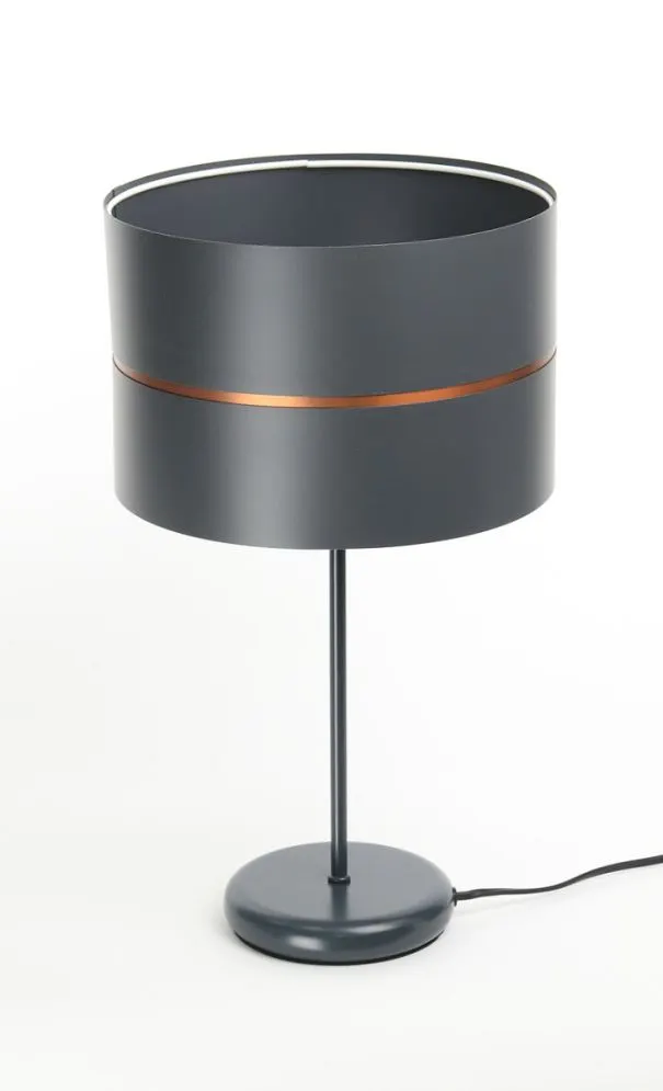 Lampa stołowa SIMPLY GLAMOUR grafitowa do sypialni | MIRAT.