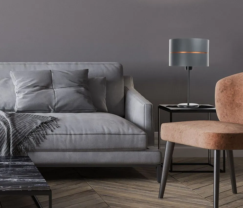 Lampa stołowa SIMPLY GLAMOUR grafitowa do sypialni | MIRAT.