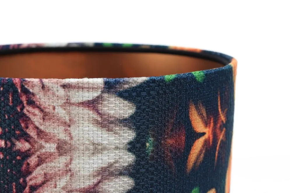 Lampa stołowa FLORAL-D wielokolorowa/miedziana z włącznikiem nożnym | MIRAT. w stylu  kolekcja