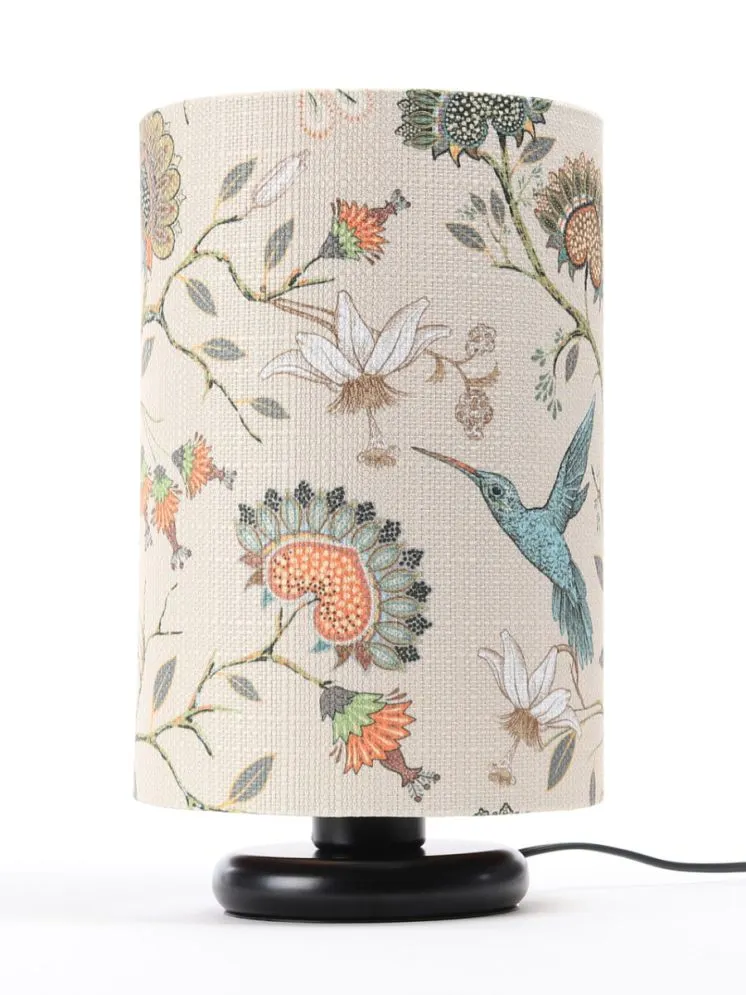 Lampa stołowa ORIENT-D-B wielokolorowa/miedziana abażur w kształcie tuby | MIRAT. w stylu kolekcja