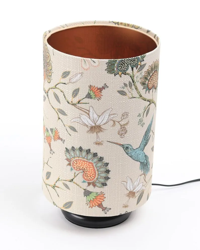 Lampa stołowa ORIENT-D-B wielokolorowa/miedziana abażur w kształcie tuby | MIRAT. w stylu kolekcja