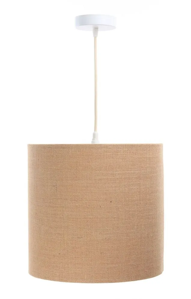 Lampa wisząca BOHO JUTA TUBA 60 beżowa na 1 żarówkę do jadalni | MIRAT.