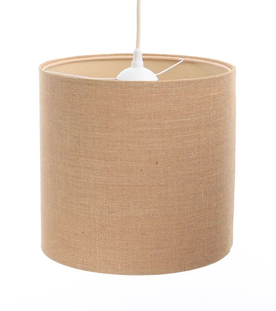 Lampa wisząca BOHO JUTA TUBA 40 beżowa pokryta naturalną jutą | MIRAT.