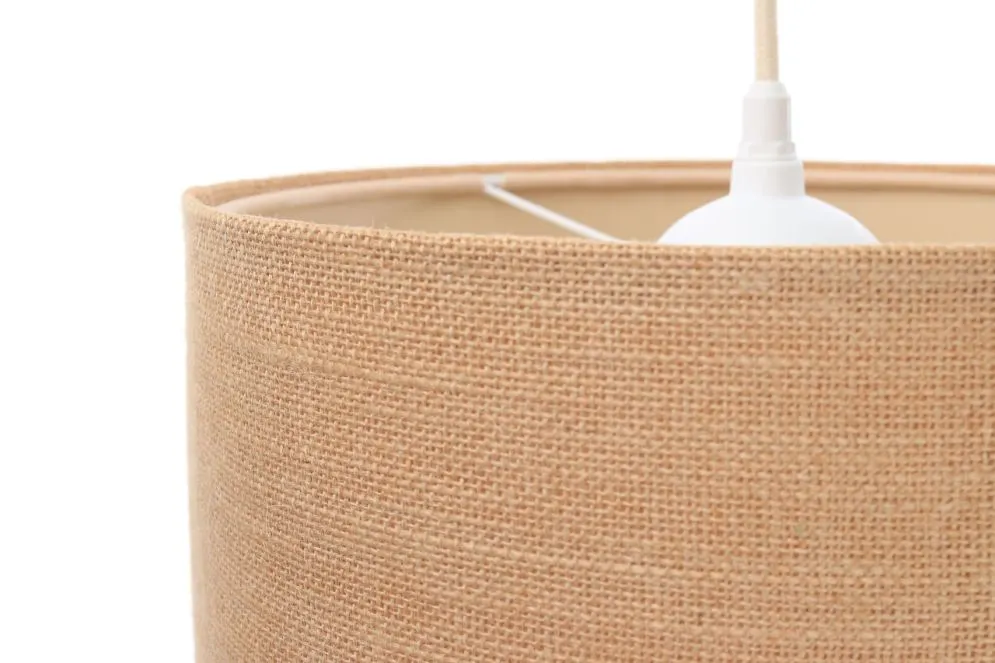 Lampa wisząca BOHO JUTA TUBA 30 beżowa nad stół w stylu boho | MIRAT.