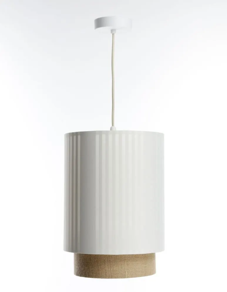 Lampa wisząca DUO LAMI LINE 25 biała/jutowa w stylu boho I sklep meblowy MIRAT.