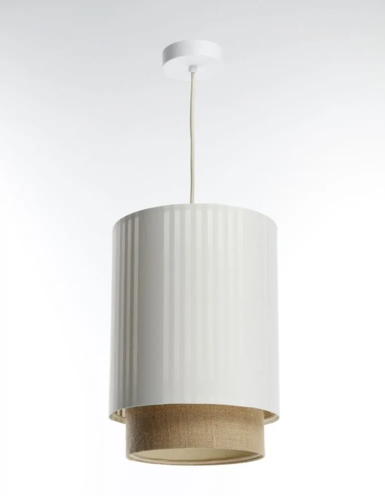 Lampa wisząca DUO LAMI LINE 25 biała/jutowa w stylu boho I sklep meblowy MIRAT.