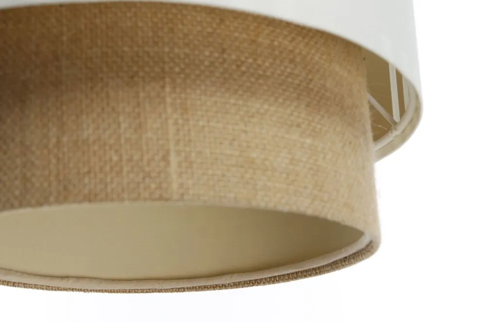 Lampa wisząca DUO LAMI LINE 25 biała/jutowa w stylu boho I sklep meblowy MIRAT.