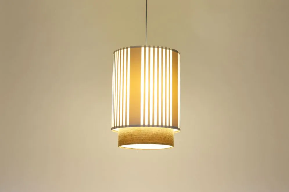 Lampa wisząca DUO LAMI LINE 25 biała/jutowa w stylu boho I sklep meblowy MIRAT.