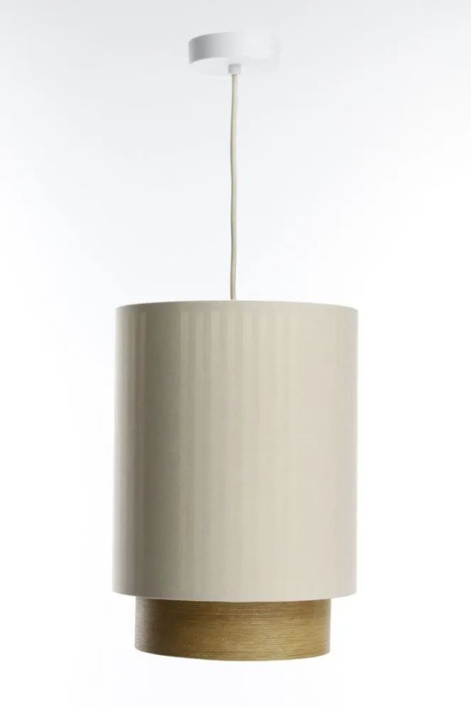 Lampa wisząca DUO LAMI LINE 25 kremowa/brązowa prążkowana I sklep meblowy MIRAT.