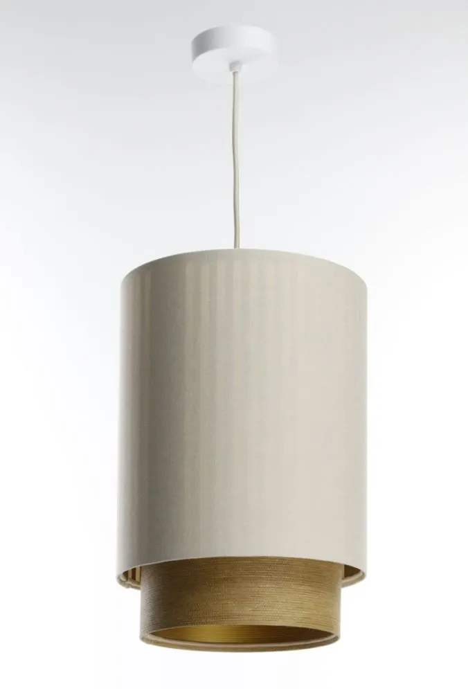 Lampa wisząca DUO LAMI LINE 25 kremowa/brązowa prążkowana I sklep meblowy MIRAT.