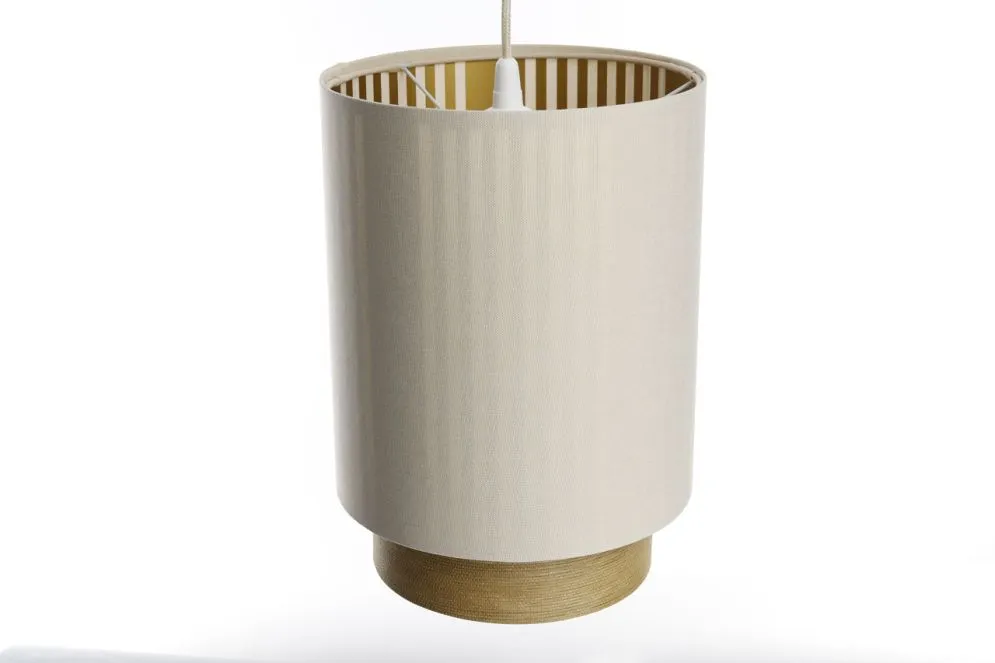 Lampa wisząca DUO LAMI LINE 25 kremowa/brązowa prążkowana I sklep meblowy MIRAT.