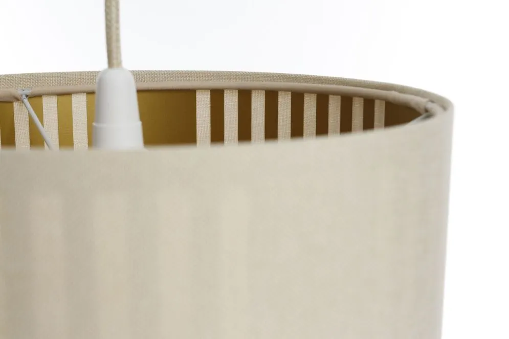 Lampa wisząca DUO LAMI LINE 25 kremowa/brązowa prążkowana I sklep meblowy MIRAT.