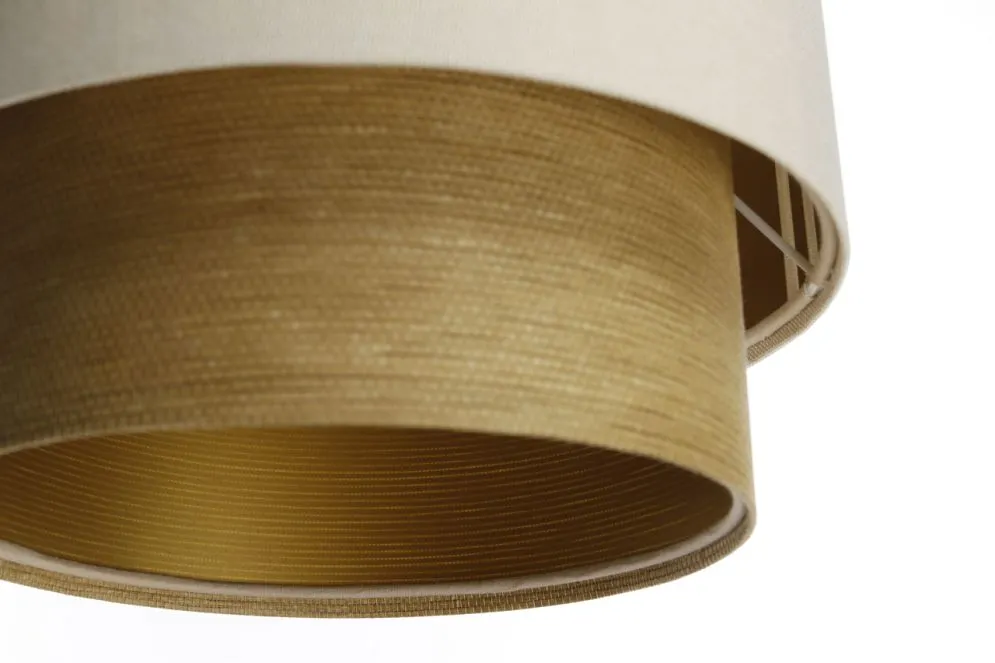 Lampa wisząca DUO LAMI LINE 25 kremowa/brązowa prążkowana I sklep meblowy MIRAT.