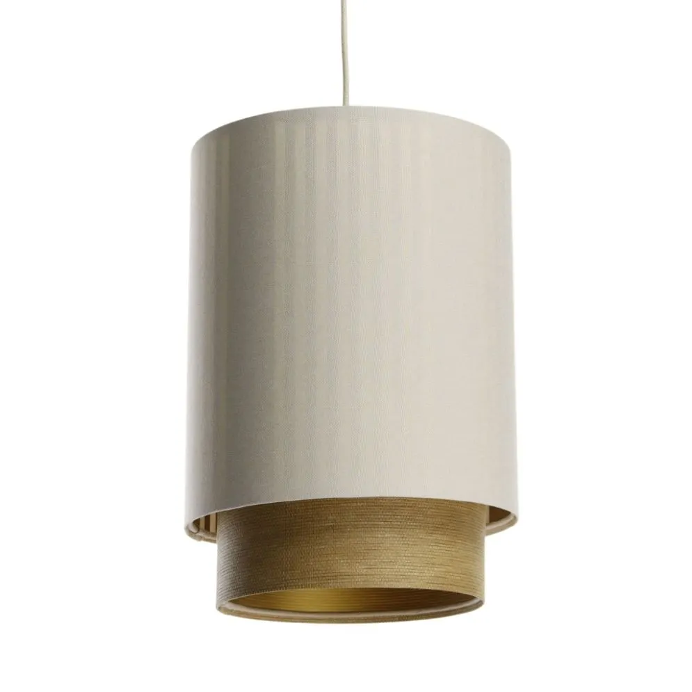 Lampa wisząca DUO LAMI LINE 25 kremowa/brązowa prążkowana I sklep meblowy MIRAT.