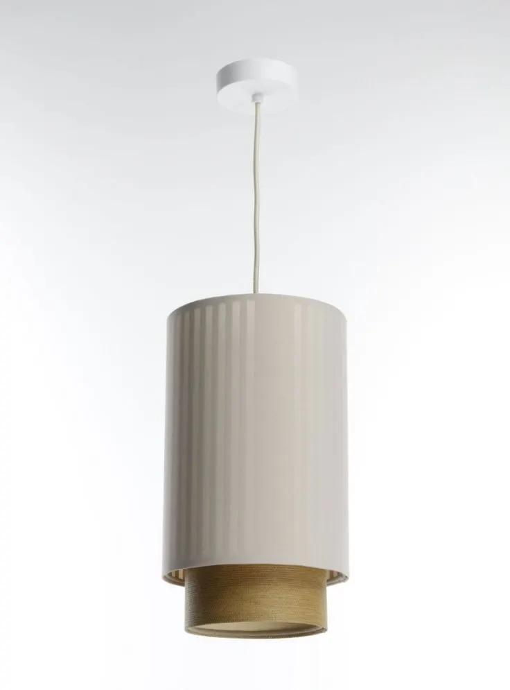 Lampa wisząca DUO LAMI LINE 20 kremowa/brązowa w stylu boho I sklep meblowy MIRAT.