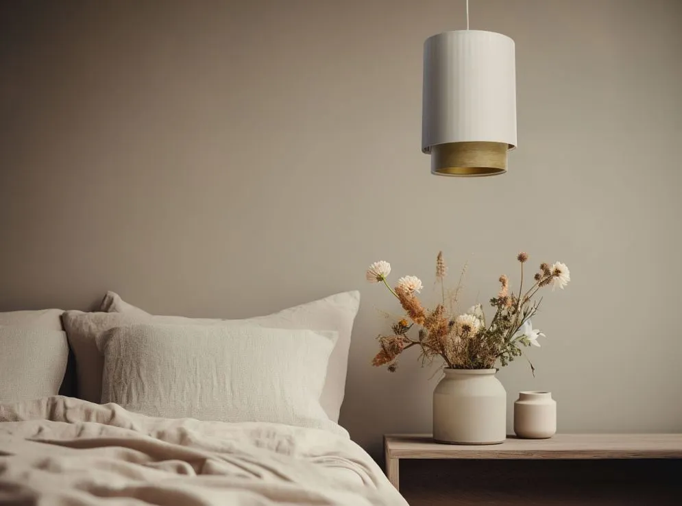 Lampa wisząca DUO LAMI LINE 20 kremowa/brązowa w stylu boho I sklep meblowy MIRAT.