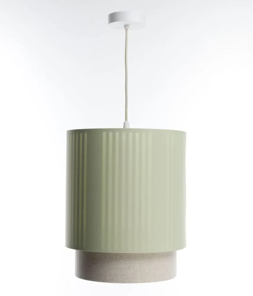 Lampa wisząca DUO LAMI LINE 30 zielona/beżowa walec I sklep meblowy MIRAT.