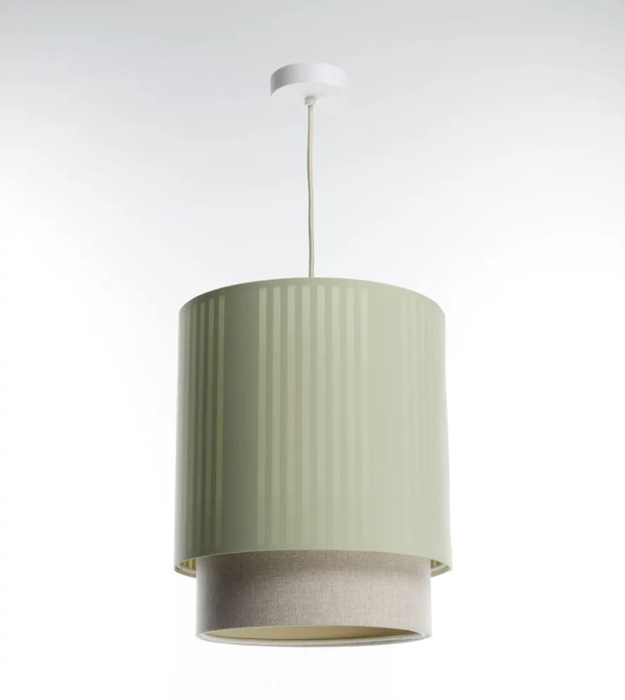 Lampa wisząca DUO LAMI LINE 30 zielona/beżowa walec I sklep meblowy MIRAT.