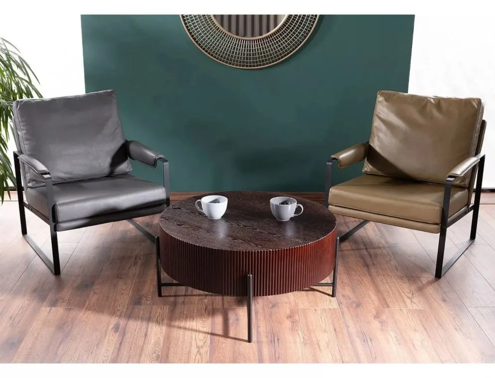 Stolik kawowy TUCA 80x80 orzech industrialny I sklep meblowy MIRAT. styl LOFT