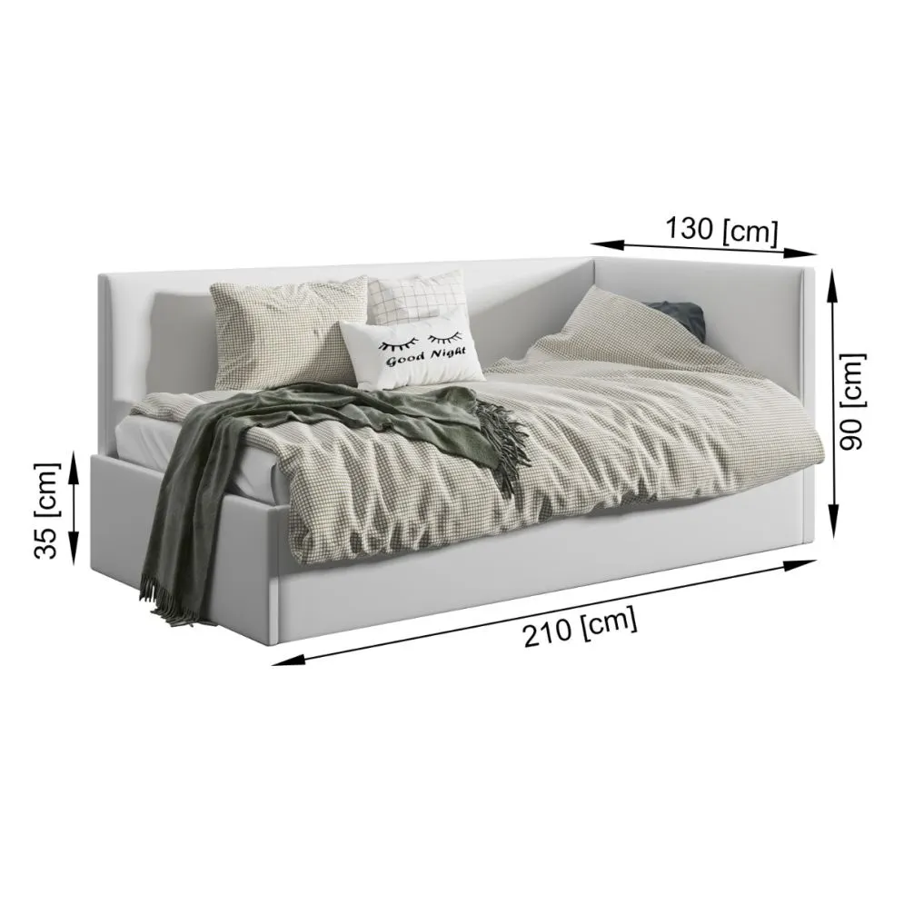 Łóżko młodzieżowe AURA 120x200 szare z pojemnikiem na pościel I sklep meblowy MIRAT.