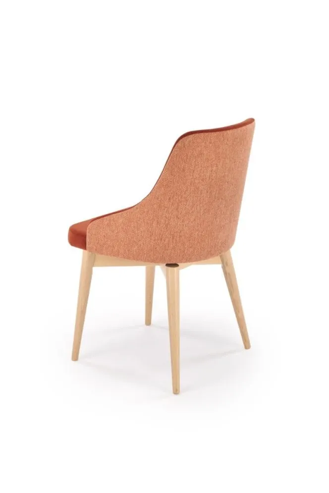 Krzesło tapicerowane MALAGA cynamonowe obracane na drewnianych nogach I sklep meblowy MIRAT. styl SKANDYNAWSKI