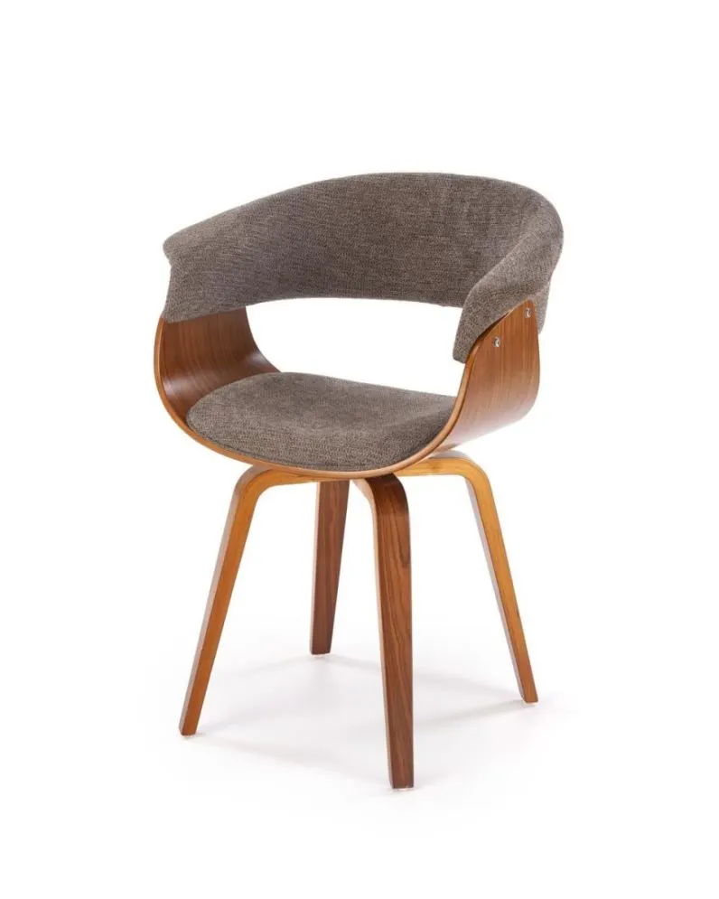 Krzesło K545 szare/orzech tapicerowane I sklep meblowy MIRAT. styl SKANDYNAWSKI