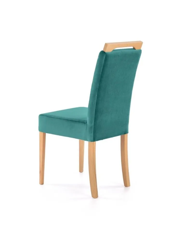 Krzesło tapicerowane CLARION zielone/dąb miodowy lite drewno bukowe I sklep meblowy MIRAT.