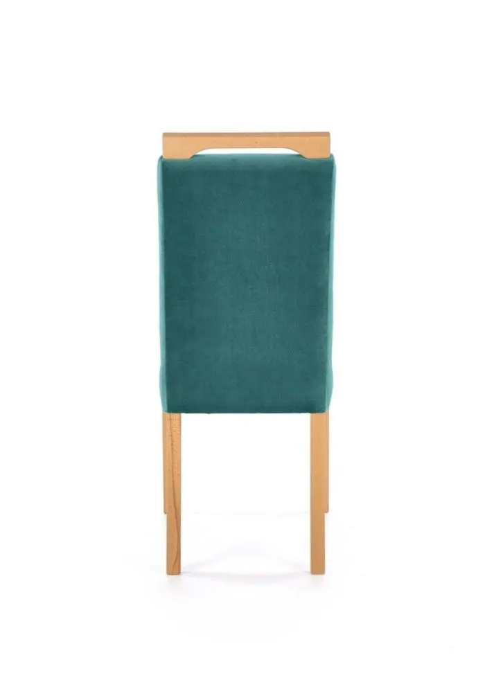 Krzesło tapicerowane CLARION zielone/dąb miodowy lite drewno bukowe I sklep meblowy MIRAT.