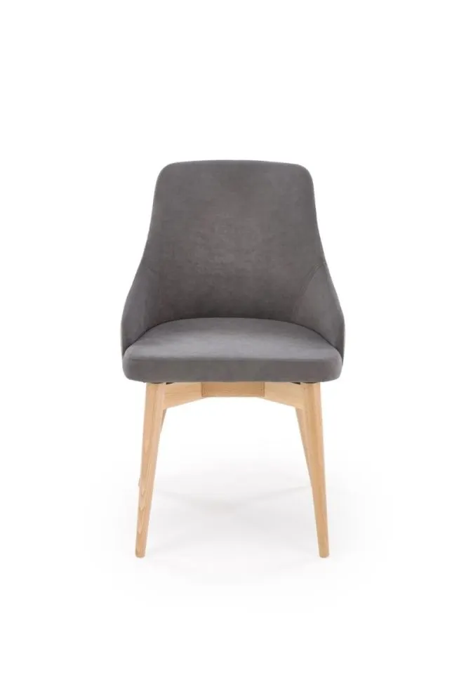 Krzesło tapicerowane MALAGA szare obracane na bukowych nogach I sklep meblowy MIRAT. styl SKANDYNAWSKI