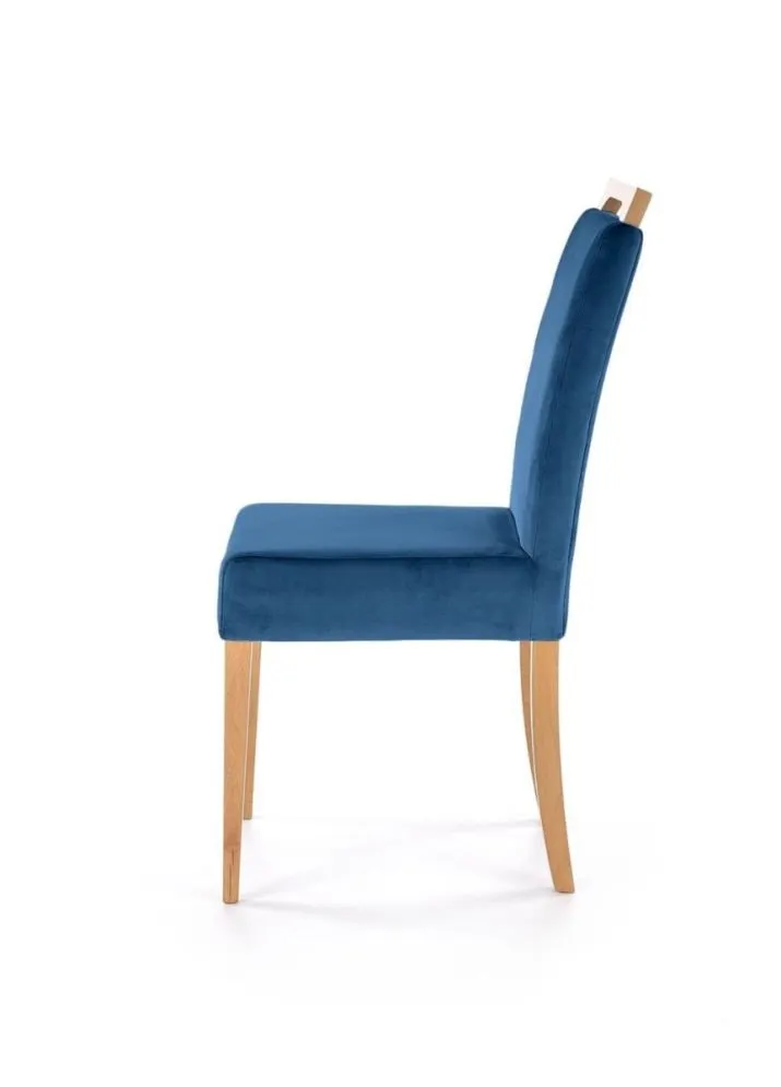 Krzesło tapicerowane CLARION granatowe/dąb miodowy do jadalni I sklep meblowy MIRAT.