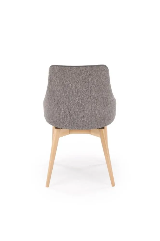Krzesło tapicerowane MALAGA szare obracane na bukowych nogach I sklep meblowy MIRAT. styl SKANDYNAWSKI
