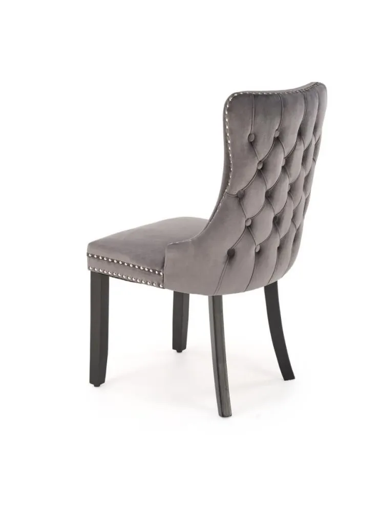 Krzesło tapicerowane ALDA szare drewniane nogi I sklep meblowy MIRAT. styl GLAMOUR