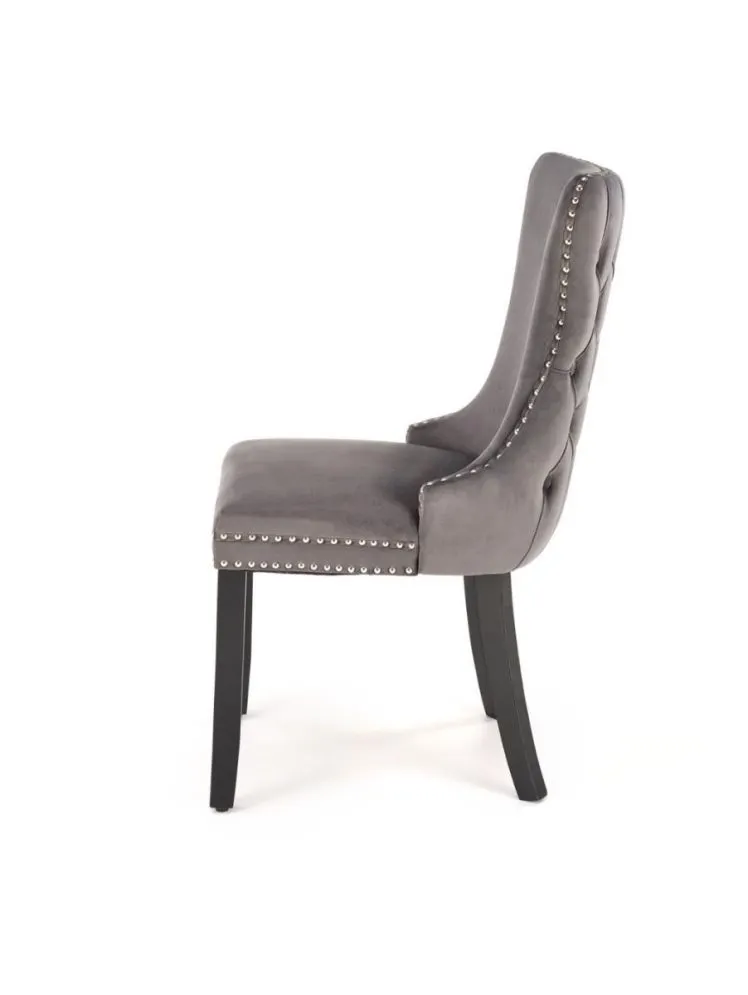 Krzesło tapicerowane ALDA szare drewniane nogi I sklep meblowy MIRAT. styl GLAMOUR