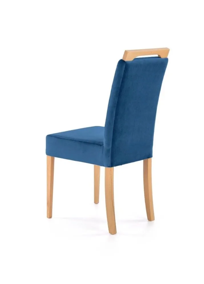 Krzesło tapicerowane CLARION granatowe/dąb miodowy do jadalni I sklep meblowy MIRAT.