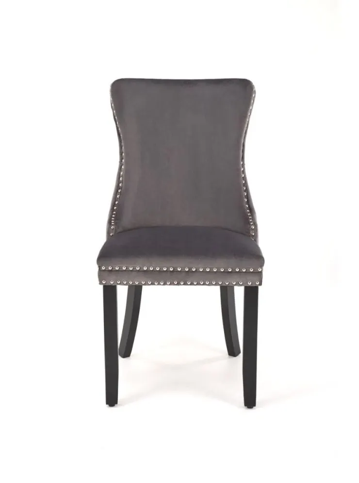 Krzesło tapicerowane ALDA szare drewniane nogi I sklep meblowy MIRAT. styl GLAMOUR