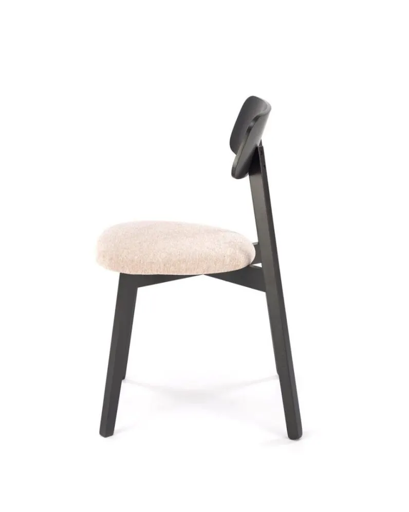 Krzesło tapicerowane HYLO czarne/beżowe minimalistyczne I sklep meblowy MIRAT. styl SKANDYNAWSKI