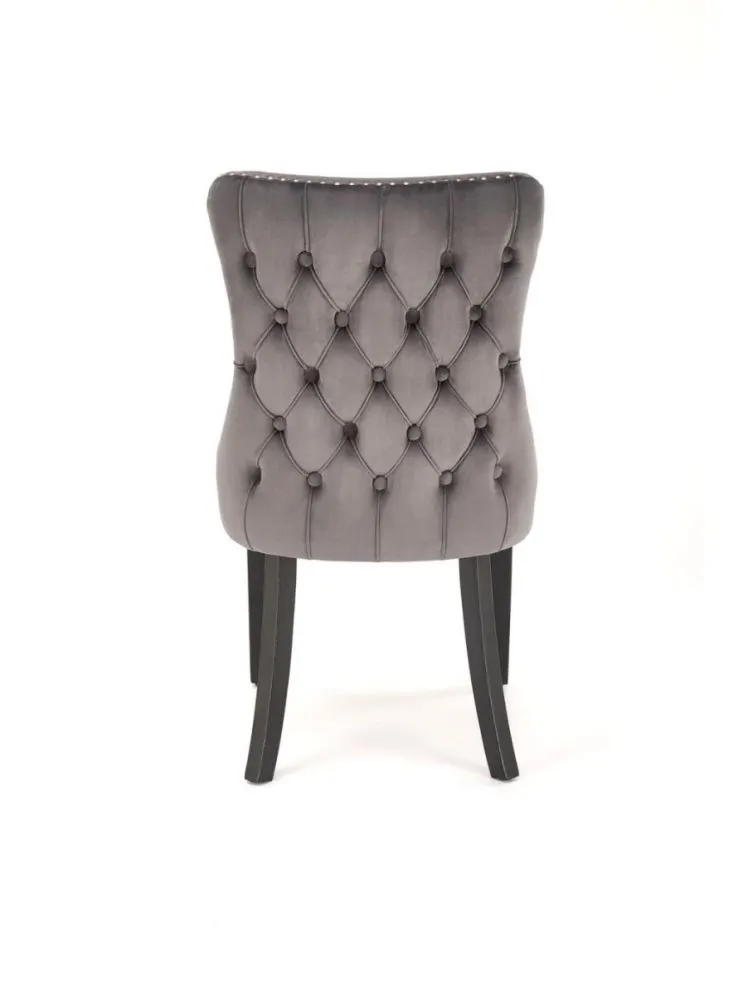 Krzesło tapicerowane ALDA szare drewniane nogi I sklep meblowy MIRAT. styl GLAMOUR