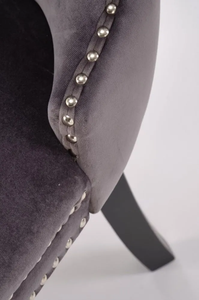 Krzesło tapicerowane ALDA szare drewniane nogi I sklep meblowy MIRAT. styl GLAMOUR